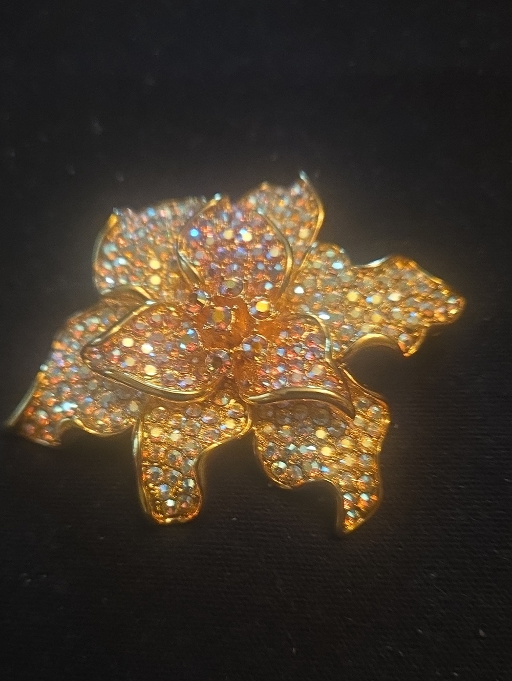 JBK Cameron An Rose Gold-Tone Floral Crystal Brooch -  Pink/Gold Flower Pin
